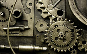 Industrious Metallic Gears In Action Wallpaper