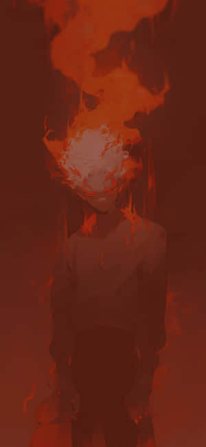 Infernal_ Visage_ Flame_ Shrouded Wallpaper