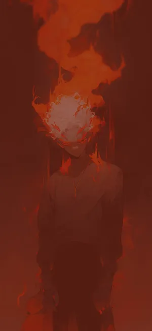 Infernal_ Visage_ Flame_ Shrouded Wallpaper
