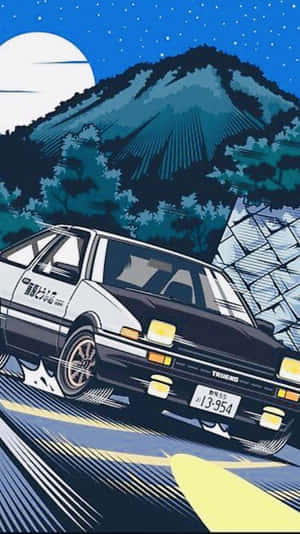 Initial D Phone Drawing Mountain Wallpaper