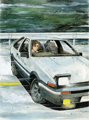 Initial D Vintage Portrait Art Wallpaper