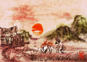 Ink Wash Painting Okami Wallpaper