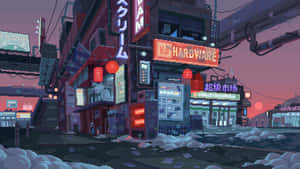 Innovative City Pixel Art Wallpaper