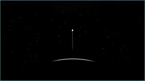 Innovative Space Rocket Launching Against Clear Blue Sky Wallpaper