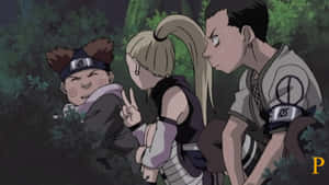 Ino Shika Cho: Team 10 Members Unite In Action Wallpaper