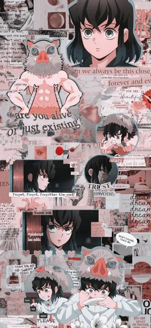 Inosuke Collage Aesthetic Wallpaper Wallpaper