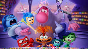 Inside Out Characters Having Fun Wallpaper