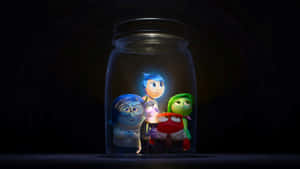 Inside Out Characters Trappedin Jar Wallpaper