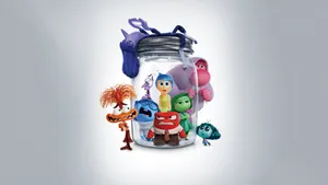 Inside Out Characters Trappedin Jar Wallpaper