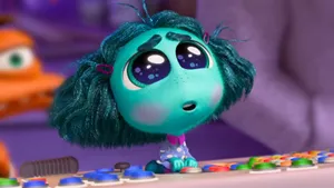 Inside Out2 Sadness Character Expression Wallpaper