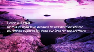 Inspirational Bible Verse Lakeside Sunset Wallpaper