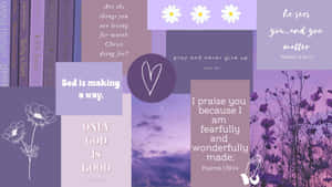 Inspirational Bible Verses Collage Purple Theme Wallpaper