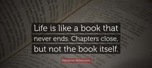 Inspirational Book Quote Life Chapters Wallpaper