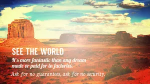 Inspirational Desert Travel Quote Wallpaper