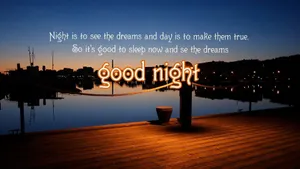 Inspirational Good Night Quote Marina View Wallpaper