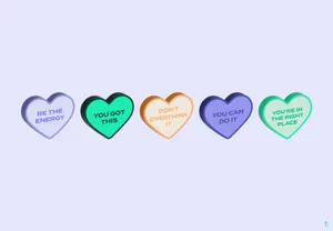 Inspirational Hearts Motivational Phrases Wallpaper