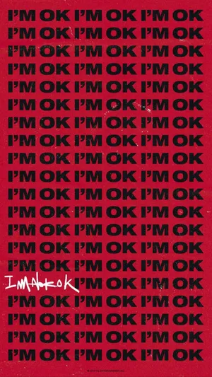Inspirational 'i'm Okay' Written In Bold Red Wallpaper