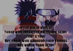 Inspirational Kakashi Hatake Quote On A Vibrant Background Wallpaper