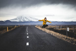 Inspirational Man On Road Wallpaper