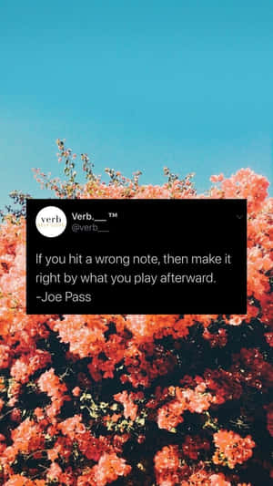 Inspirational Music Quote Floral Backdrop Wallpaper