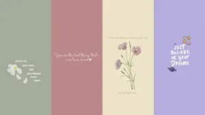 Inspirational Quotes Floral Background Wallpaper