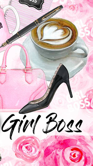 Inspiring Girl Boss Pink Theme Poster Wallpaper