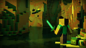 Inspiring Minecraft Artwork - A Masterpiece Of 3d Pixel Blocks Wallpaper