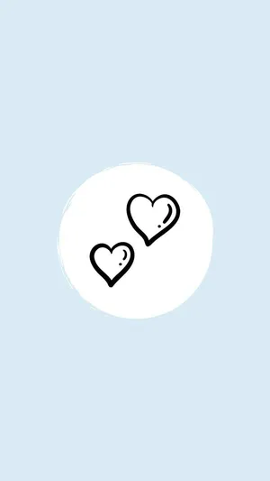 Instagram Story Blue Monochrome Hearts Wallpaper