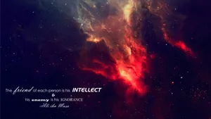 Intellect Versus Ignorance Space Quote Wallpaper
