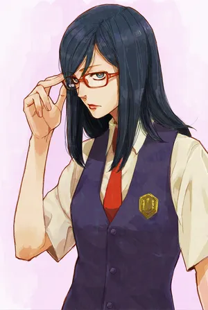 Intelligent Anime Girlwith Glasses Wallpaper