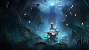 Intense 3d Battle Scene In A Futuristic Gaming World Wallpaper