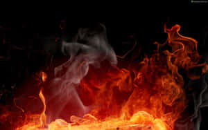 Intense 3d Fire Igniting In The Darkness Wallpaper