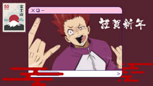 Intense Action With Tendo Satori In A Volleyball Match Wallpaper