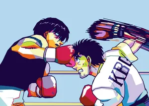 Intense Anime Boxing Match Wallpaper