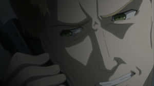 Intense Anime Character Close Up Wallpaper