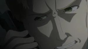 Intense Anime Character Close Up Wallpaper