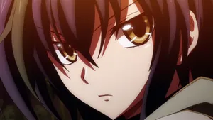 Intense Anime Character Close Up Wallpaper