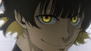 Intense Anime Character Close Up Wallpaper