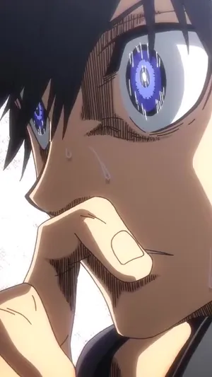 Intense Anime Character Close Up Wallpaper