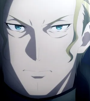 Intense_ Anime_ Character_ Closeup Wallpaper