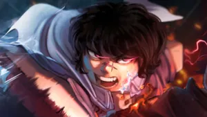 Intense Anime Character Power Up Wallpaper