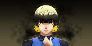 Intense Anime Characterwith Yellow Eyes Wallpaper