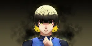 Intense Anime Characterwith Yellow Eyes Wallpaper