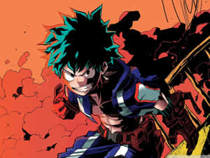 Intense Anime Hero Illustration Wallpaper