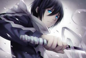 Intense Anime Swordsman Profile Wallpaper