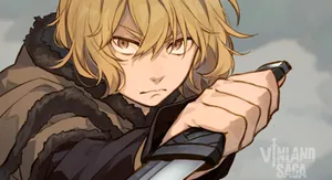 Intense Anime Warrior Thorfinn Vinland Saga Wallpaper