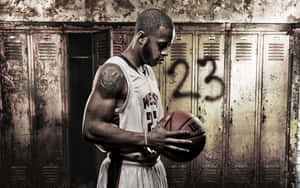 Intense_ Basketball_ Player_ Locker_ Room Wallpaper