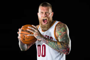 Intense Basketball Player Tattoos Wallpaper