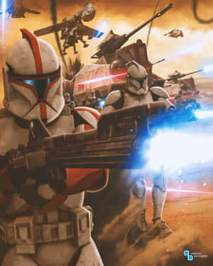 Intense Battle At Geonosis Wallpaper