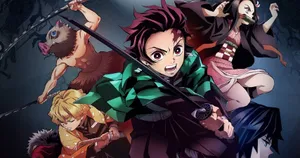 Intense Battle Between Demon Slayers Wallpaper